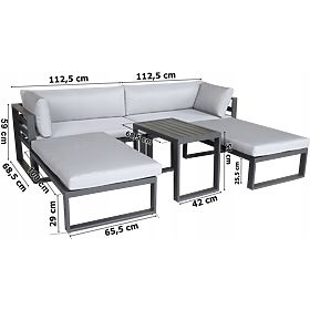 Set vrtnog namještaja SANTO sivi aluminij