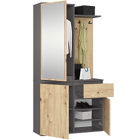 SET ZA HODNIK ENTRO PK GRAFIT SIVA / HRAST ARTISAN