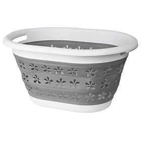 Sklopiva ovalna zdjela 50 x 37 cm bijelo-siva OVAL COMPACT 25L