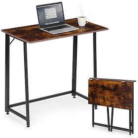 Sklopivi računalni stol 80x45 cm stol za laptop loft antikni orah ModernHome, MODERNHOME