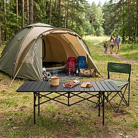 Sklopivi turistički stol 120x55 cm kamping s torbom crni MultiGarden, MultiGarden