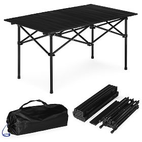Sklopivi turistički stol 95x55 cm kamping s torbom crni MultiGarden, MultiGarden