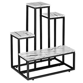 Stalak za cvijeće ANTIRES bijeli mramor metalni