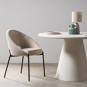 Stolica s otvorom u naslonu Luigi bež/crne noge, lectus