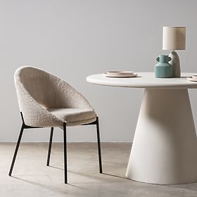 Stolica s otvorom u naslonu Luigi bež/crne noge, lectus