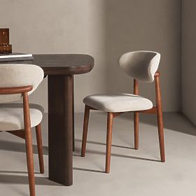 Tapecirana stolica Merano bež/svijetli orah