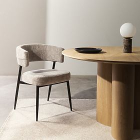 Tapecirana stolica Rosario bež/crne noge