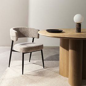 Tapecirana stolica Rosario bež/crne noge