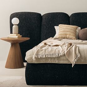 Tapecirani krevet Fencee 160x200 cm, s podnicom, zaobljen, crni