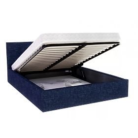 Tapecirani krevet TULSA 120 x 200 cm - Tamno plava