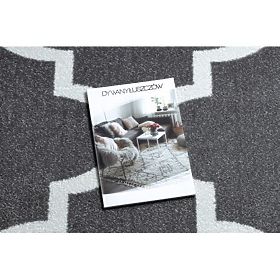 Tepih SKETCH - F730 uzor Marokanska djetelina, Siva / bijela mreža, F.H.Kabis