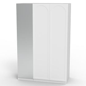 Trodijelni ormar Neroli, ogledalo/panel luk, bijela