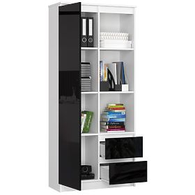 UREDSKI REGAL R 80 cm CLP R11 PK BIJELI / CRNI SJAJ