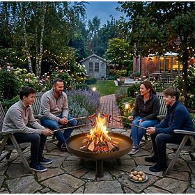 Veliko čvrsto lijevano željezno vrtno ložište 60 cm idealno za logorsku vatru