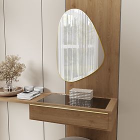 Viseće ogledalo u zlatnom okviru Libia, 76x51 cm, nepravilnog oblika, lectus