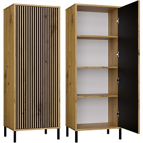 Vitrina KAMARO 1DD SLIM HRAST ARTISAN S Lamel Ploča