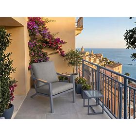 Vrtna aluminijska stolica MISTERIOSO udobno sjedalo