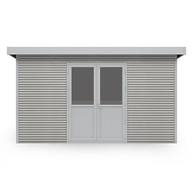 Vrtna kućica Ardena 4x3 m 12 m², tamno siva, kompozitno drvo, aluminij, jednostavna montaža