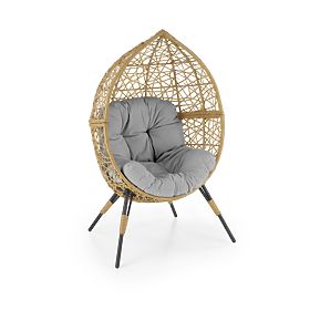 Vrtna stolica OSKAR - natural / svijetlo siva