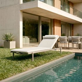 Vrtni ležaljka Amarello podesiva, aluminijska, svijetlo bež/bež-siva