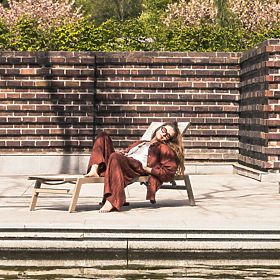 Vrtni ležaljka Shelly podesiva, aluminijska, bež