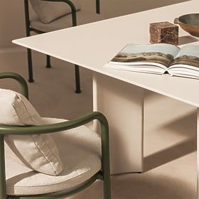 Vrtni set Amarello, stol 220 cm + 6 stolica, aluminijski, svijetlo bež/zeleni