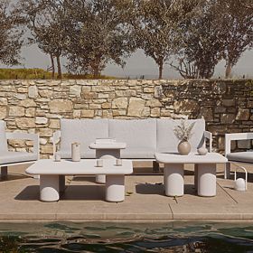 Vrtni stol Vibonis 100 cm, kvadratni, cementni, svijetlo bež