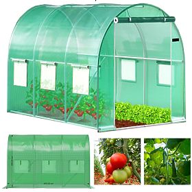 Vrtni tunel od folije staklenik 4x2,5x2 m 10 m² metalni okvir UV folija, Bauerkraft
