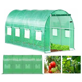 Vrtni tunel od folije staklenik 6x3x2 m 18 m² metalni okvir UV folija, Bauerkraft