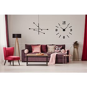 Zidni sat Diy BAST 3D crni